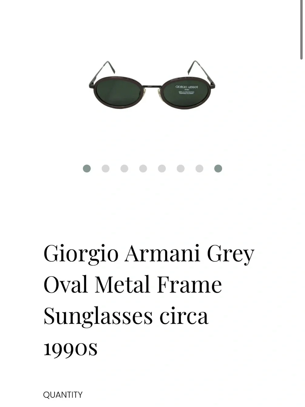 Rare vintage giorgio  Armani Men's Black Oval Metal Sunglasses